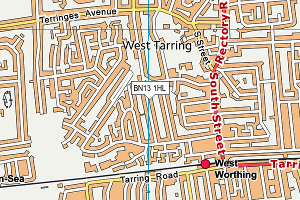 BN13 1HL map - OS VectorMap District (Ordnance Survey) BN13 1HL map - OS VectorMap District (Ordnance Survey)