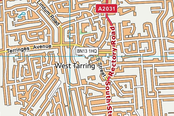 BN13 1HQ map - OS VectorMap District (Ordnance Survey) BN13 1HQ map - OS VectorMap District (Ordnance Survey)