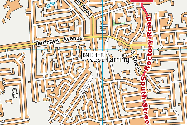 BN13 1HR map - OS VectorMap District (Ordnance Survey) BN13 1HR map - OS VectorMap District (Ordnance Survey)