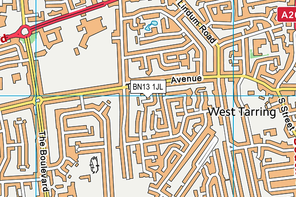 BN13 1JL map - OS VectorMap District (Ordnance Survey) BN13 1JL map - OS VectorMap District (Ordnance Survey)