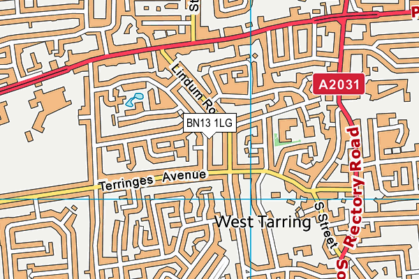 BN13 1LG map - OS VectorMap District (Ordnance Survey) BN13 1LG map - OS VectorMap District (Ordnance Survey)