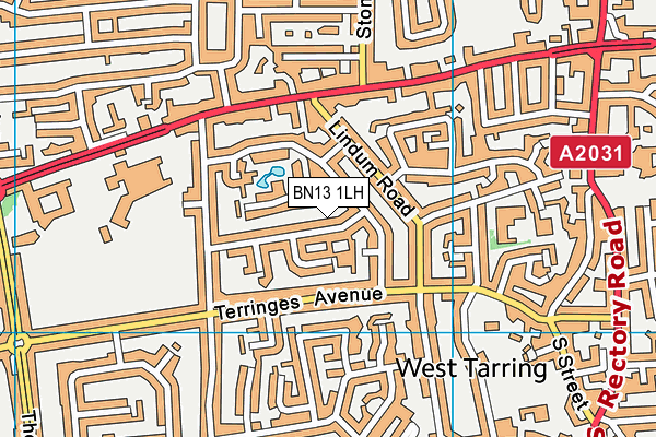 BN13 1LH map - OS VectorMap District (Ordnance Survey) BN13 1LH map - OS VectorMap District (Ordnance Survey)