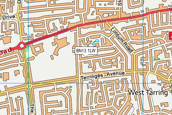 BN13 1LW map - OS VectorMap District (Ordnance Survey) BN13 1LW map - OS VectorMap District (Ordnance Survey)