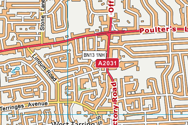 BN13 1NH map - OS VectorMap District (Ordnance Survey) BN13 1NH map - OS VectorMap District (Ordnance Survey)