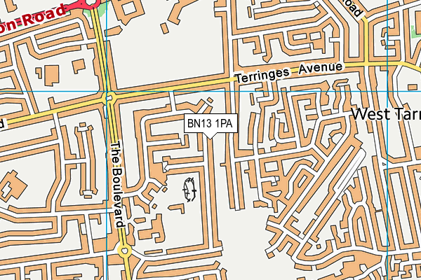 BN13 1PA map - OS VectorMap District (Ordnance Survey) BN13 1PA map - OS VectorMap District (Ordnance Survey)