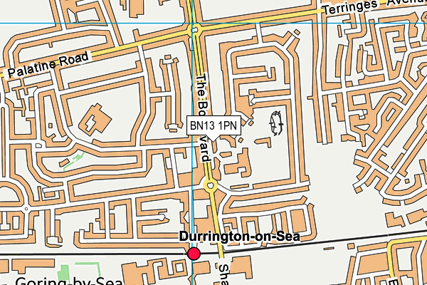 BN13 1PN map - OS VectorMap District (Ordnance Survey) BN13 1PN map - OS VectorMap District (Ordnance Survey)