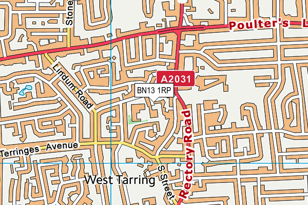 BN13 1RP map - OS VectorMap District (Ordnance Survey) BN13 1RP map - OS VectorMap District (Ordnance Survey)