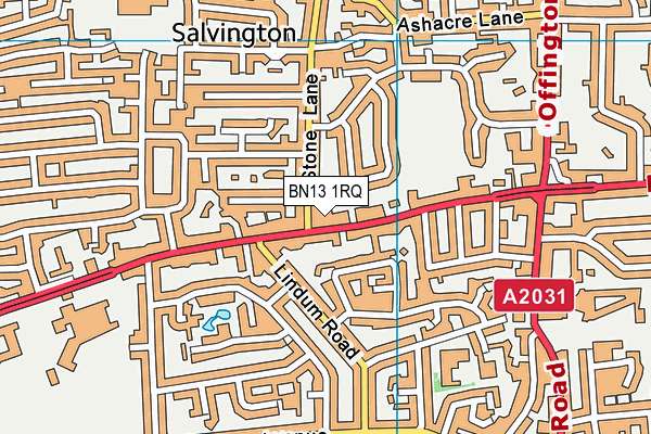 BN13 1RQ map - OS VectorMap District (Ordnance Survey) BN13 1RQ map - OS VectorMap District (Ordnance Survey)
