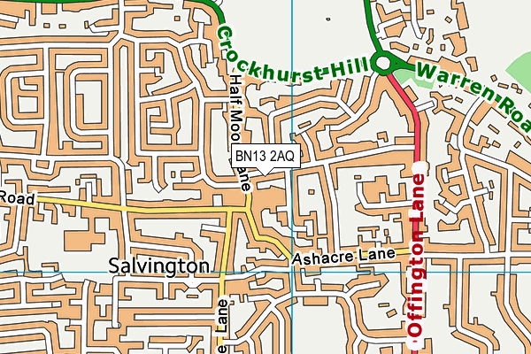 BN13 2AQ map - OS VectorMap District (Ordnance Survey) BN13 2AQ map - OS VectorMap District (Ordnance Survey)