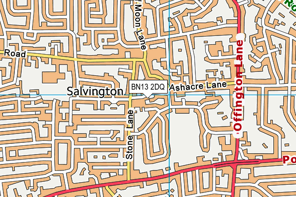 BN13 2DQ map - OS VectorMap District (Ordnance Survey) BN13 2DQ map - OS VectorMap District (Ordnance Survey)