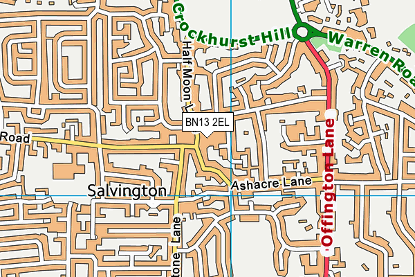 BN13 2EL map - OS VectorMap District (Ordnance Survey) BN13 2EL map - OS VectorMap District (Ordnance Survey)
