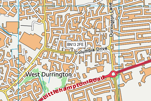 BN13 2FE map - OS VectorMap District (Ordnance Survey) BN13 2FE map - OS VectorMap District (Ordnance Survey)