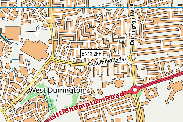 BN13 2FF map - OS VectorMap District (Ordnance Survey) BN13 2FF map - OS VectorMap District (Ordnance Survey)