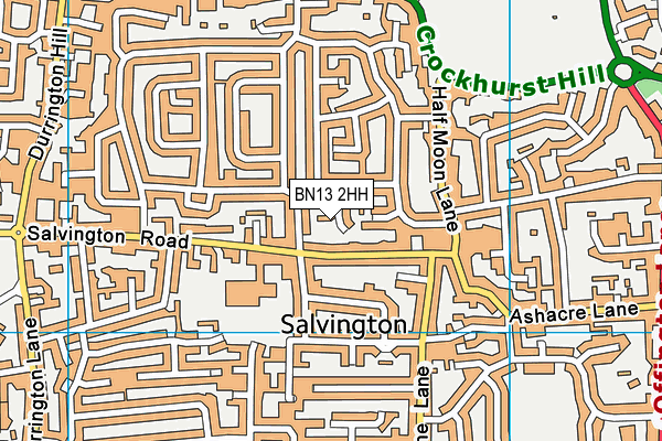 BN13 2HH map - OS VectorMap District (Ordnance Survey) BN13 2HH map - OS VectorMap District (Ordnance Survey)