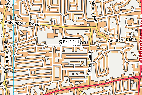 BN13 2HU map - OS VectorMap District (Ordnance Survey) BN13 2HU map - OS VectorMap District (Ordnance Survey)