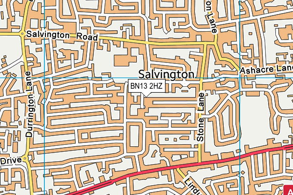 BN13 2HZ map - OS VectorMap District (Ordnance Survey) BN13 2HZ map - OS VectorMap District (Ordnance Survey)