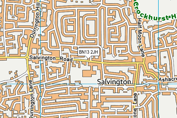 BN13 2JH map - OS VectorMap District (Ordnance Survey) BN13 2JH map - OS VectorMap District (Ordnance Survey)