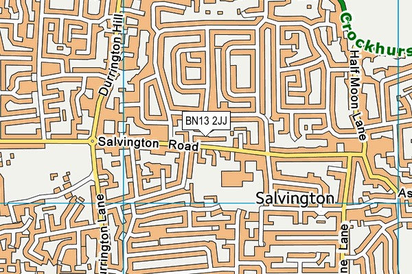 BN13 2JJ map - OS VectorMap District (Ordnance Survey) BN13 2JJ map - OS VectorMap District (Ordnance Survey)