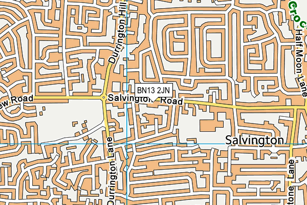 BN13 2JN map - OS VectorMap District (Ordnance Survey) BN13 2JN map - OS VectorMap District (Ordnance Survey)