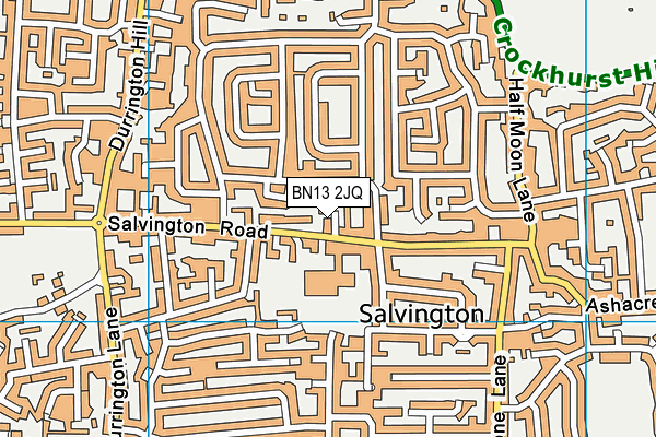 BN13 2JQ map - OS VectorMap District (Ordnance Survey) BN13 2JQ map - OS VectorMap District (Ordnance Survey)
