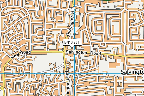 BN13 2JT map - OS VectorMap District (Ordnance Survey) BN13 2JT map - OS VectorMap District (Ordnance Survey)