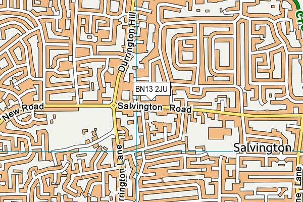 BN13 2JU map - OS VectorMap District (Ordnance Survey) BN13 2JU map - OS VectorMap District (Ordnance Survey)