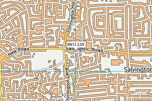 BN13 2JW map - OS VectorMap District (Ordnance Survey) BN13 2JW map - OS VectorMap District (Ordnance Survey)