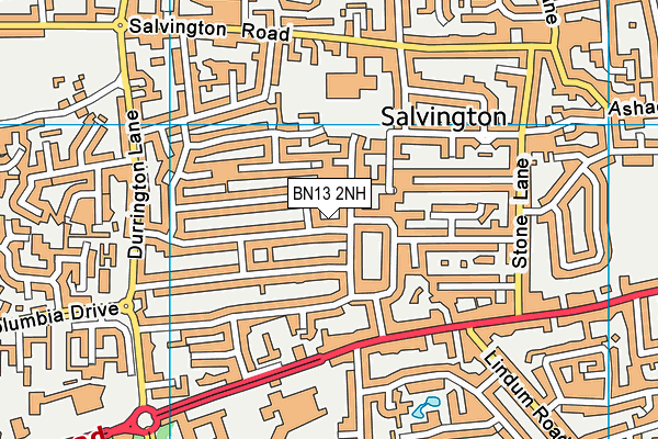 BN13 2NH map - OS VectorMap District (Ordnance Survey) BN13 2NH map - OS VectorMap District (Ordnance Survey)