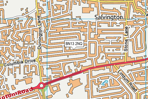 BN13 2NQ map - OS VectorMap District (Ordnance Survey) BN13 2NQ map - OS VectorMap District (Ordnance Survey)