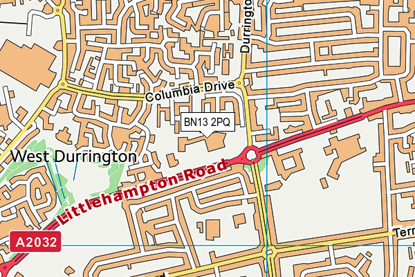 BN13 2PQ map - OS VectorMap District (Ordnance Survey) BN13 2PQ map - OS VectorMap District (Ordnance Survey)