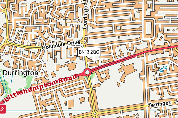 BN13 2QG map - OS VectorMap District (Ordnance Survey) BN13 2QG map - OS VectorMap District (Ordnance Survey)