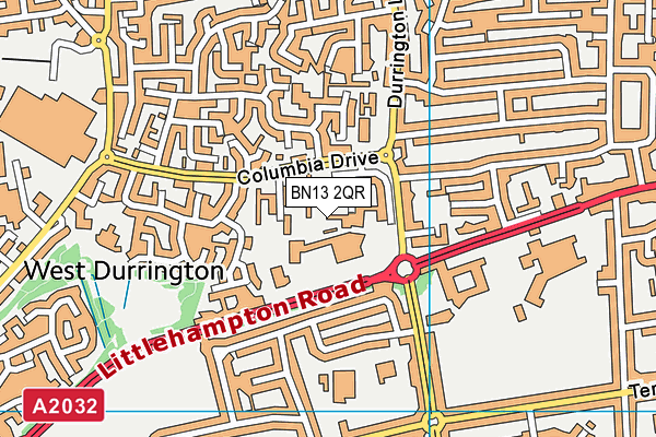 BN13 2QR map - OS VectorMap District (Ordnance Survey) BN13 2QR map - OS VectorMap District (Ordnance Survey)