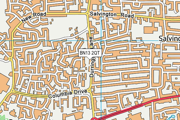 BN13 2QT map - OS VectorMap District (Ordnance Survey) BN13 2QT map - OS VectorMap District (Ordnance Survey)