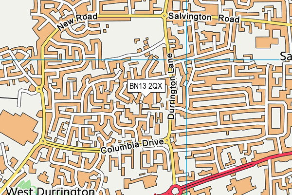 BN13 2QX map - OS VectorMap District (Ordnance Survey) BN13 2QX map - OS VectorMap District (Ordnance Survey)