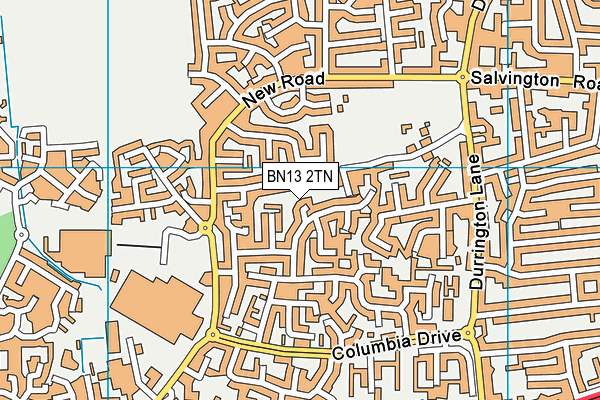 BN13 2TN map - OS VectorMap District (Ordnance Survey) BN13 2TN map - OS VectorMap District (Ordnance Survey)