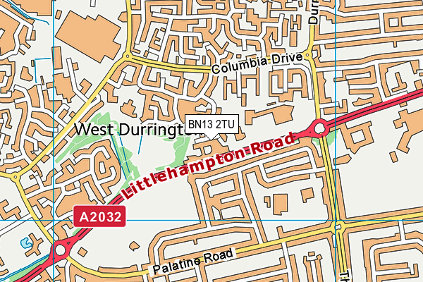 BN13 2TU map - OS VectorMap District (Ordnance Survey) BN13 2TU map - OS VectorMap District (Ordnance Survey)