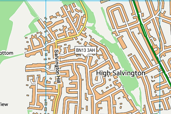 BN13 3AH map - OS VectorMap District (Ordnance Survey) BN13 3AH map - OS VectorMap District (Ordnance Survey)