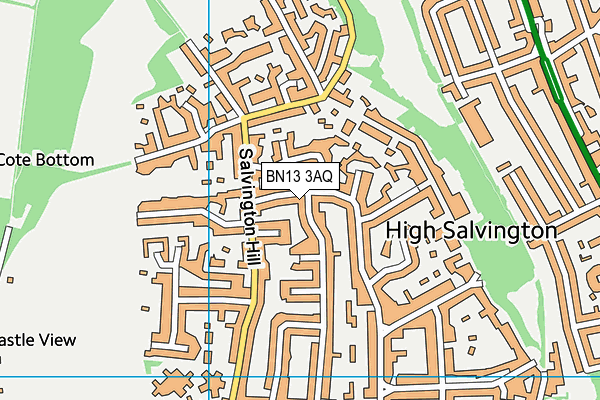 BN13 3AQ map - OS VectorMap District (Ordnance Survey) BN13 3AQ map - OS VectorMap District (Ordnance Survey)