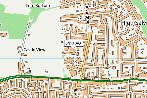 BN13 3AX map - OS VectorMap District (Ordnance Survey) BN13 3AX map - OS VectorMap District (Ordnance Survey)