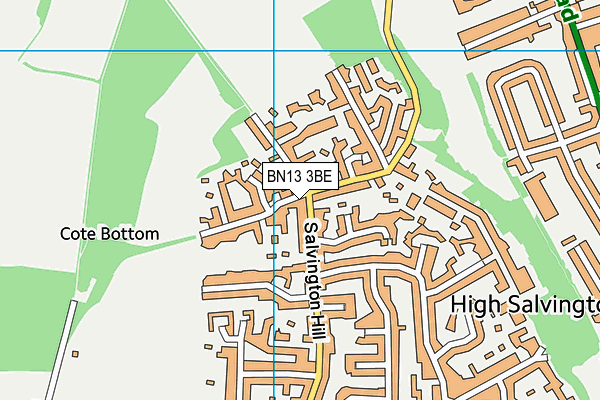 BN13 3BE map - OS VectorMap District (Ordnance Survey) BN13 3BE map - OS VectorMap District (Ordnance Survey)