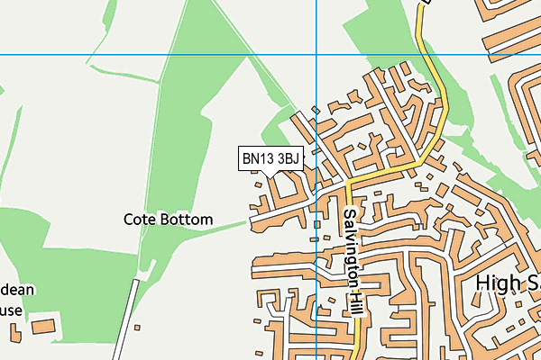 BN13 3BJ map - OS VectorMap District (Ordnance Survey) BN13 3BJ map - OS VectorMap District (Ordnance Survey)