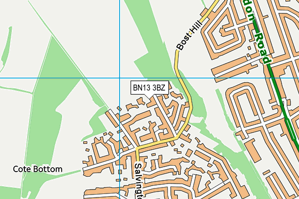 BN13 3BZ map - OS VectorMap District (Ordnance Survey) BN13 3BZ map - OS VectorMap District (Ordnance Survey)