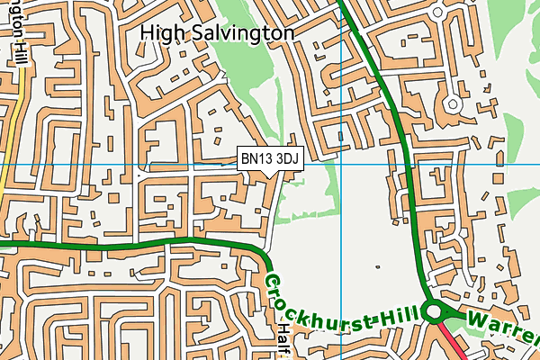 BN13 3DJ map - OS VectorMap District (Ordnance Survey)