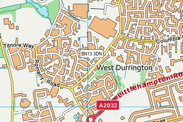 BN13 3DN map - OS VectorMap District (Ordnance Survey) BN13 3DN map - OS VectorMap District (Ordnance Survey)