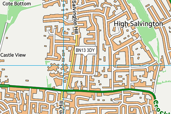 BN13 3DY map - OS VectorMap District (Ordnance Survey) BN13 3DY map - OS VectorMap District (Ordnance Survey)