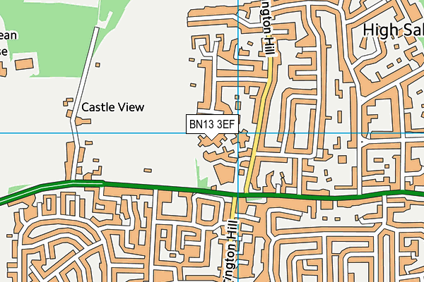 BN13 3EF map - OS VectorMap District (Ordnance Survey) BN13 3EF map - OS VectorMap District (Ordnance Survey)