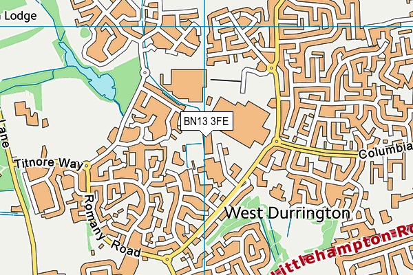 BN13 3FE map - OS VectorMap District (Ordnance Survey) BN13 3FE map - OS VectorMap District (Ordnance Survey)