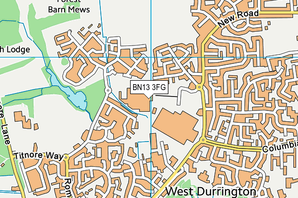 BN13 3FG map - OS VectorMap District (Ordnance Survey) BN13 3FG map - OS VectorMap District (Ordnance Survey)