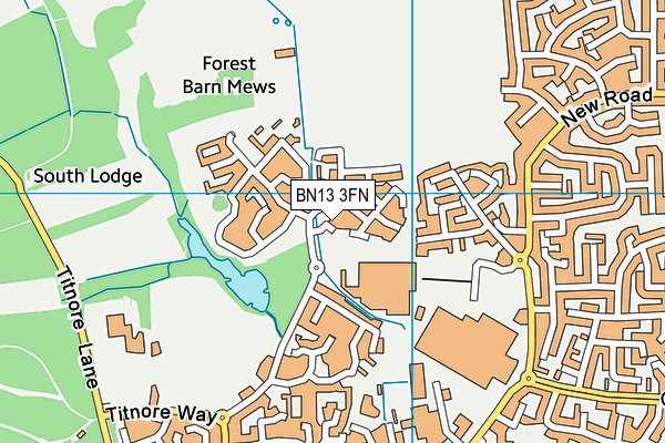 BN13 3FN map - OS VectorMap District (Ordnance Survey) BN13 3FN map - OS VectorMap District (Ordnance Survey)