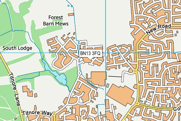BN13 3FQ map - OS VectorMap District (Ordnance Survey) BN13 3FQ map - OS VectorMap District (Ordnance Survey)
